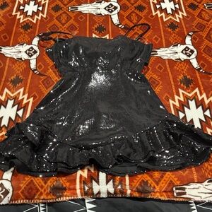 Elegant Black Sequin Prom Dress